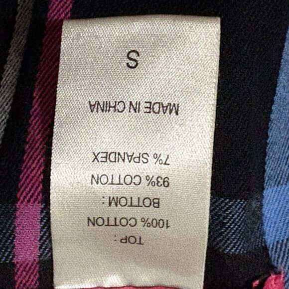 NWOT Betsey Johnson Intimates Ruffle Plaid Button-Down Flannel Sleep Shirt S - Picture 9 of 14